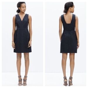 Madewell E1516 Dark Gray Leather Insert Ponte Sleeveless Dress size 4